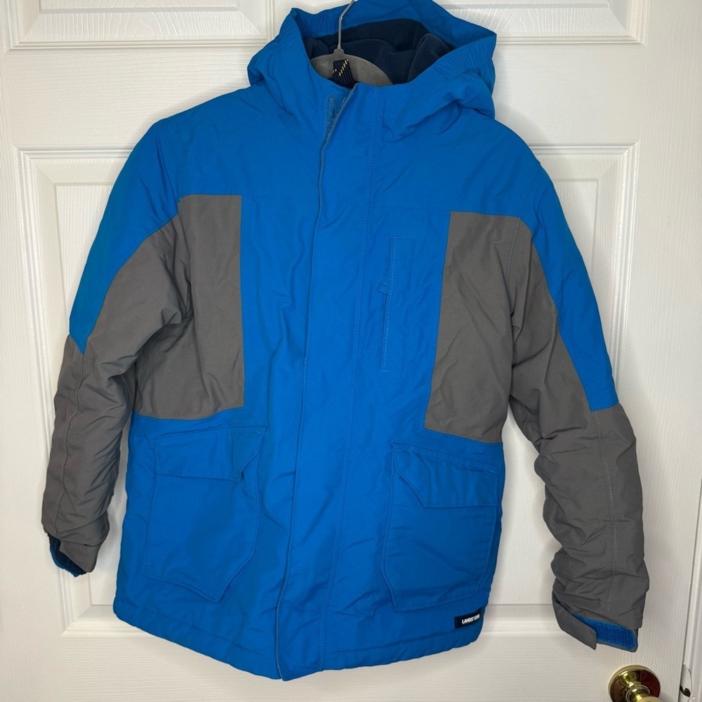 Lands' End Kids Vibrant Blue Parka Jacket Size Medium 10-12 GUC